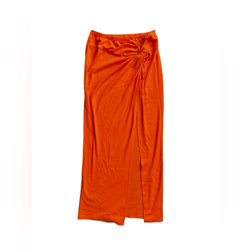 MICAS Sarong Skirt Pull-On Neon Orange Women’s XL.